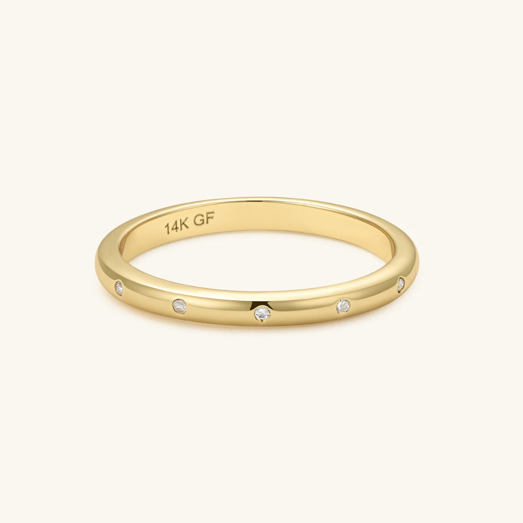 Gold Filled Gypsy-Set Diamond Band