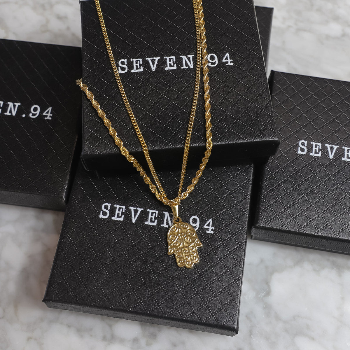 Hamsa Pendant Set