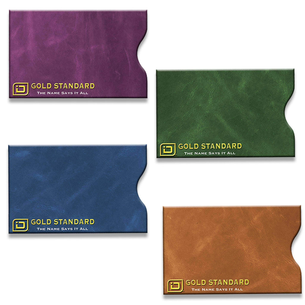 RFID Blocking Credit Card and Passport Sleeves - Leather Look 20 Pack