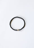 Dainty Shungite + 14K Gold Filled || Beaded Stretch Bracelet
