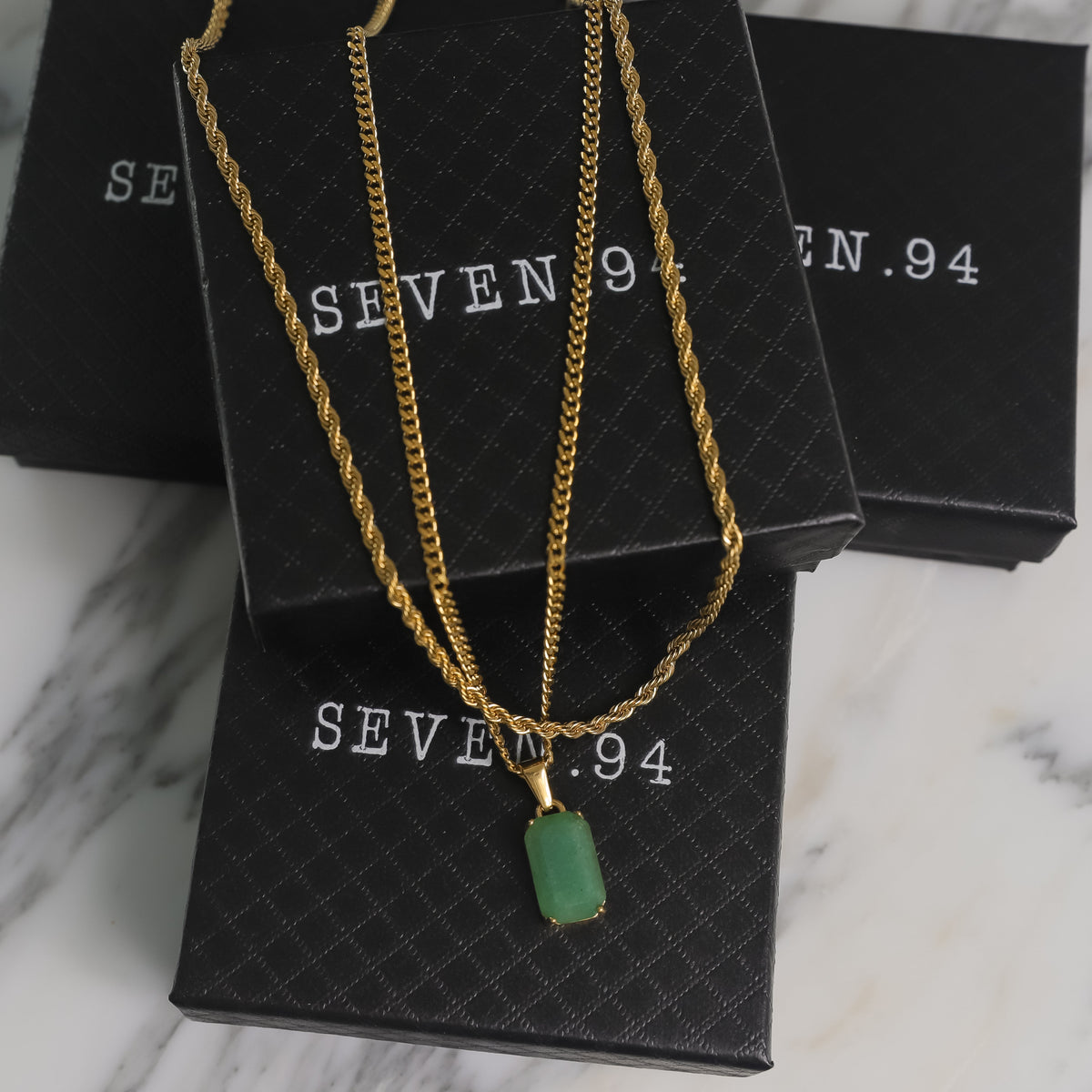 Aventurine Stone Necklace Set