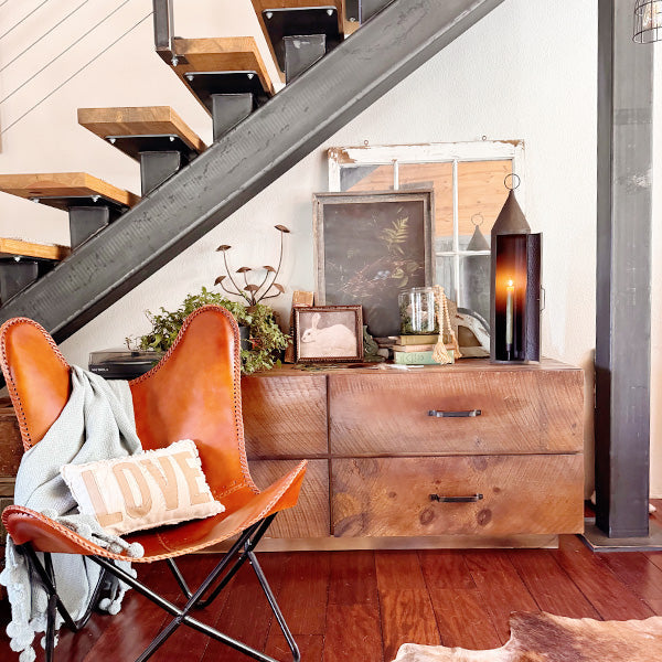 Oversized Rustic Chimney Floor Lantern