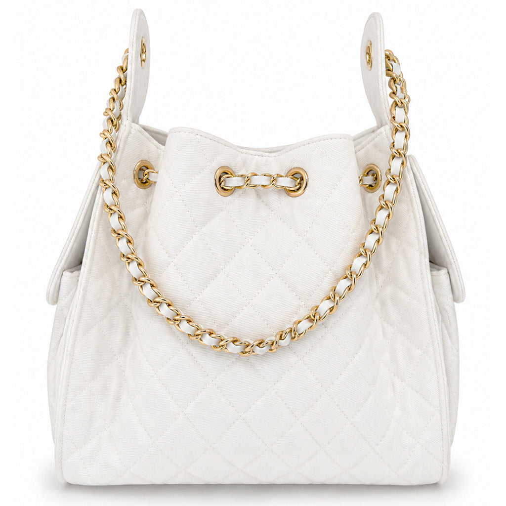 Bayshore Bucket Bag Medium -  White Denim