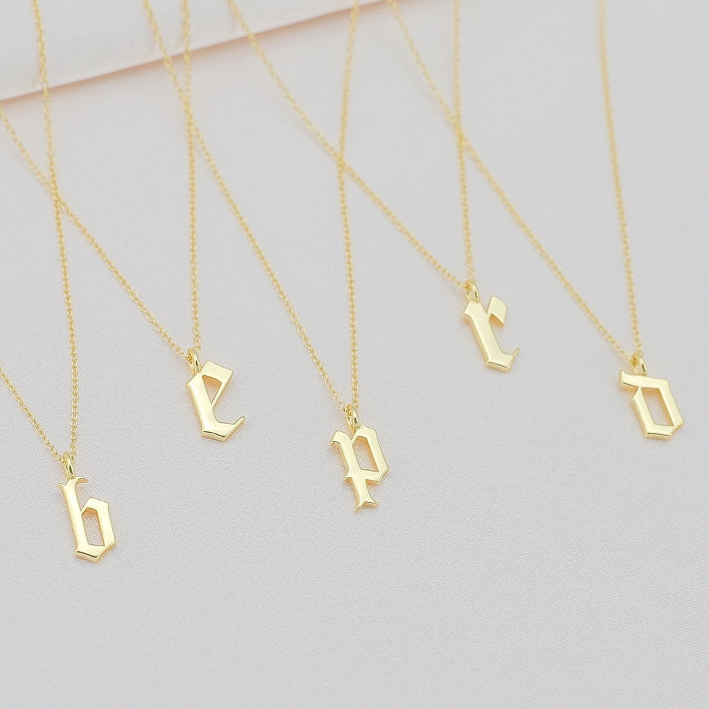 Old English Letter Necklace