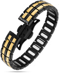 EllipseMAX Magnetic Bracelet for Men (Black & Gold)