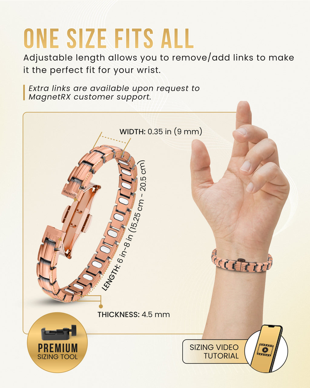 EllipseMAX Magnetic Copper Bracelet for Women