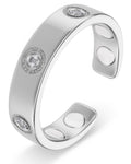 Crystal Magnetic Therapy Ring (Silver)