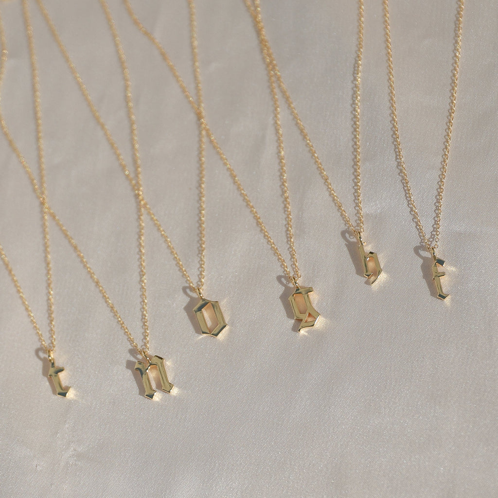 Old English Letter Necklace
