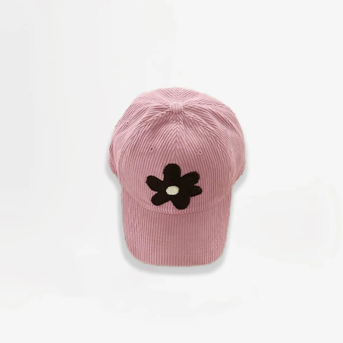 Plush Flower Corduroy Cap