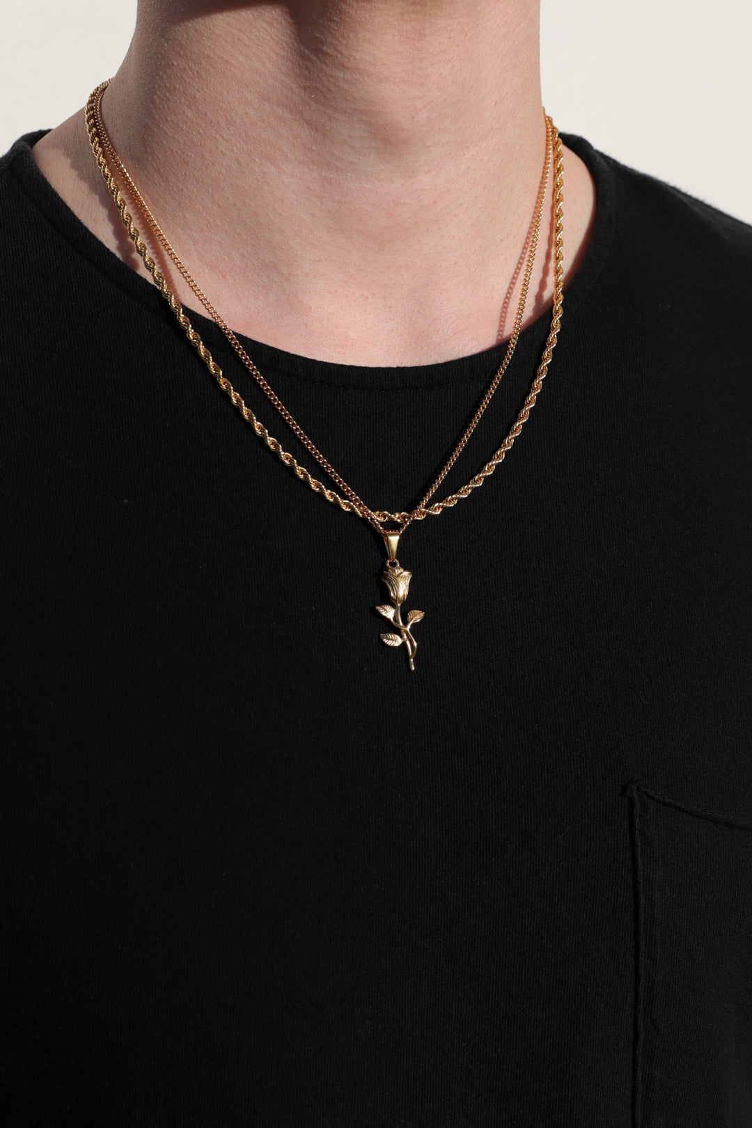 Large Rose Pendant Necklace