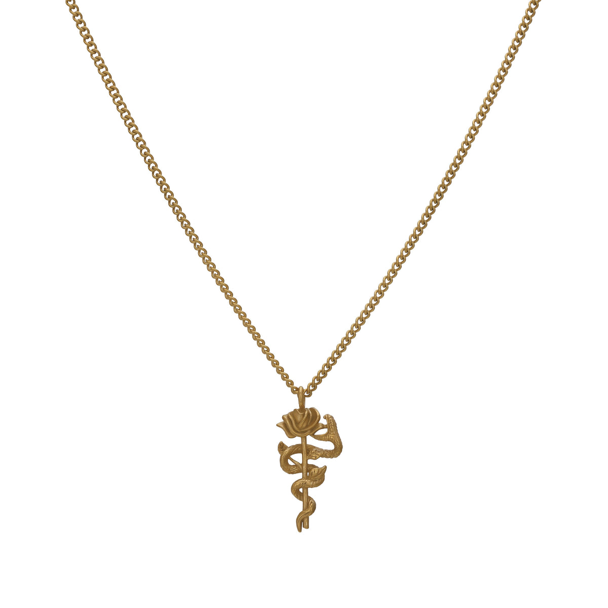 Serpent Rose Pendant Gold Set