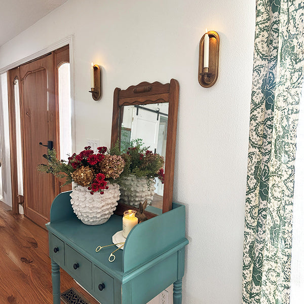 Antique Gold Taper Candle Holder Wall Sconce, Set of Two