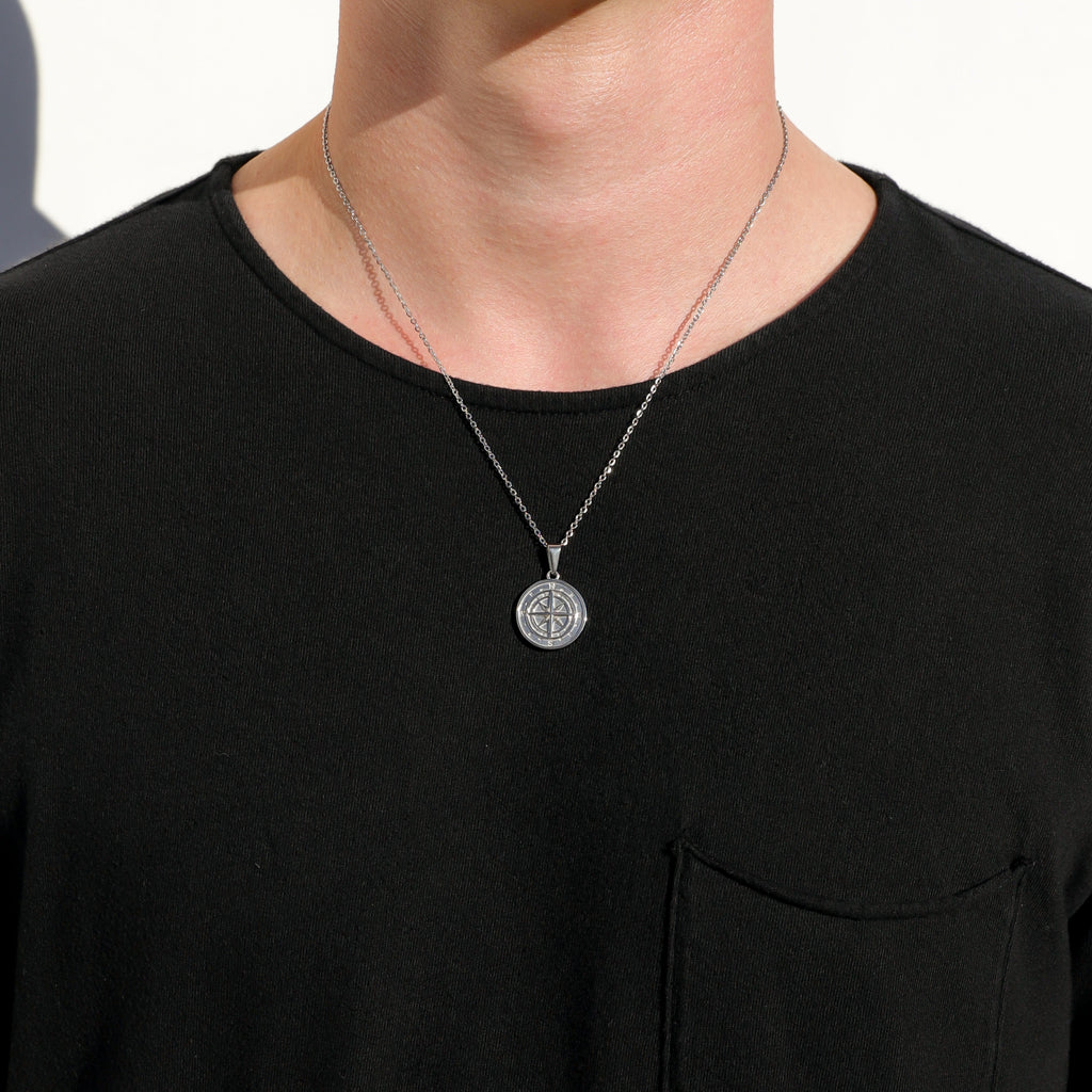 Compass Necklace Gold Set