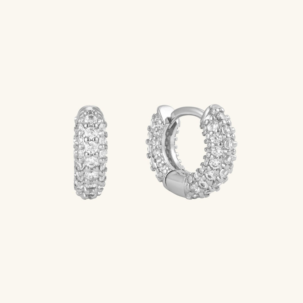 Pave Huggie Hoops
