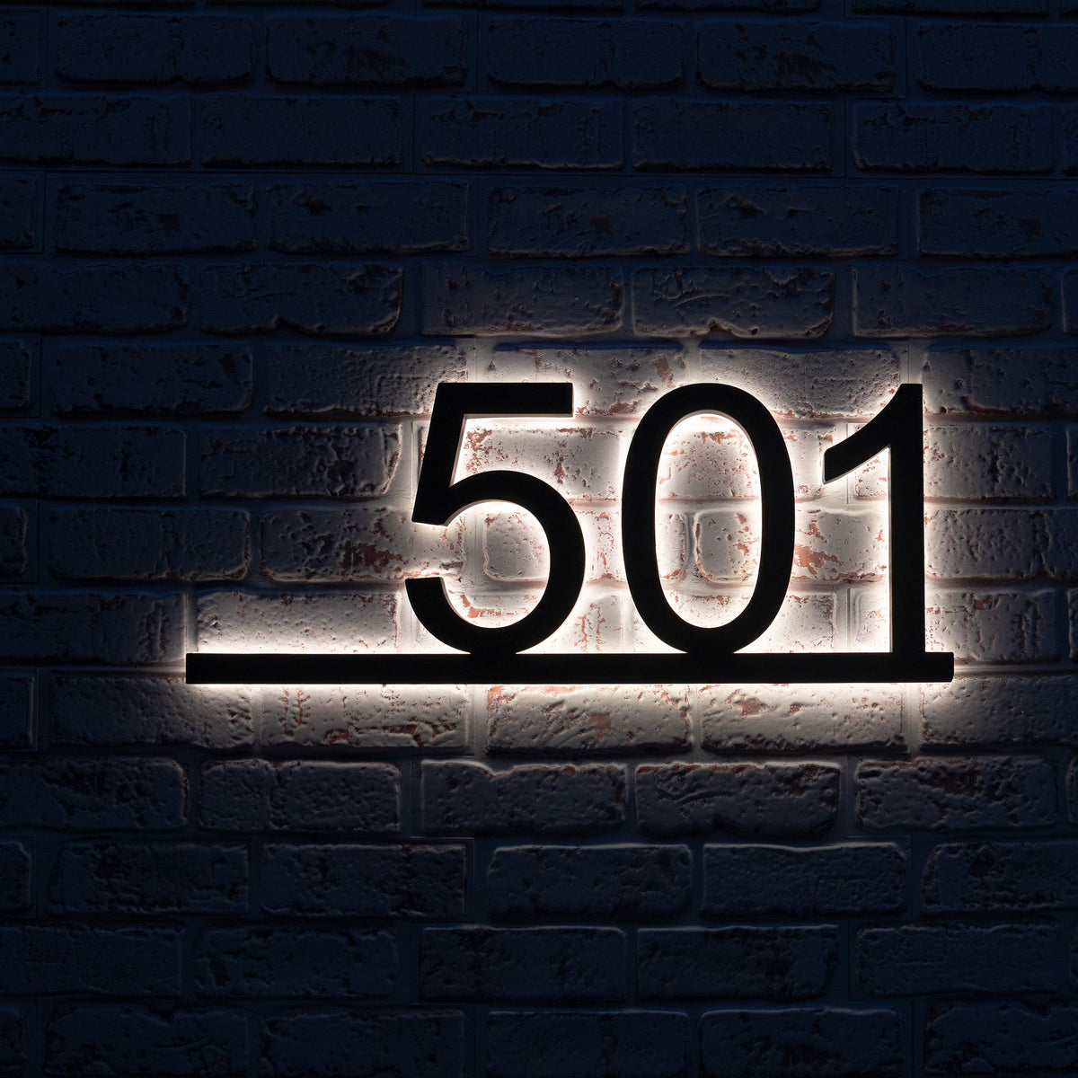 Backlit LED House Numbers with Underline – Modern Illuminated Address Numbers