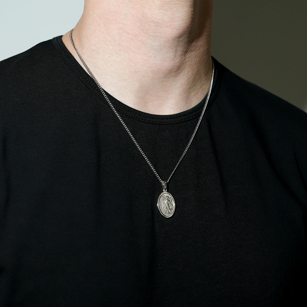 Saint Michael Pendant Silver Set