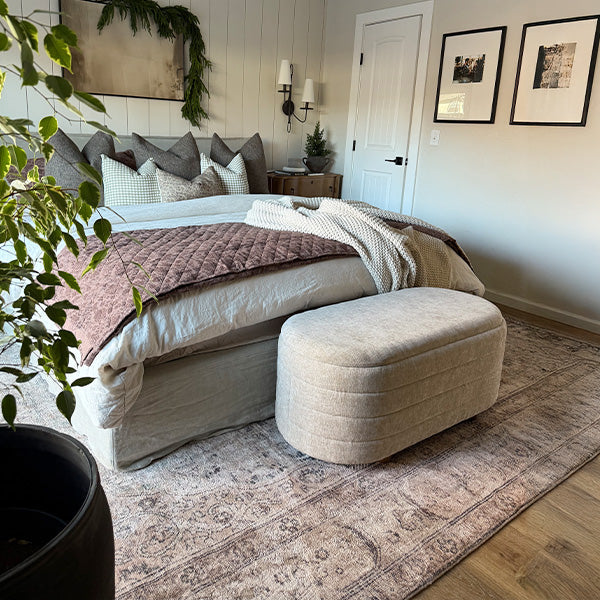 Upholstered Nesting Storage Bench, Set of 2
