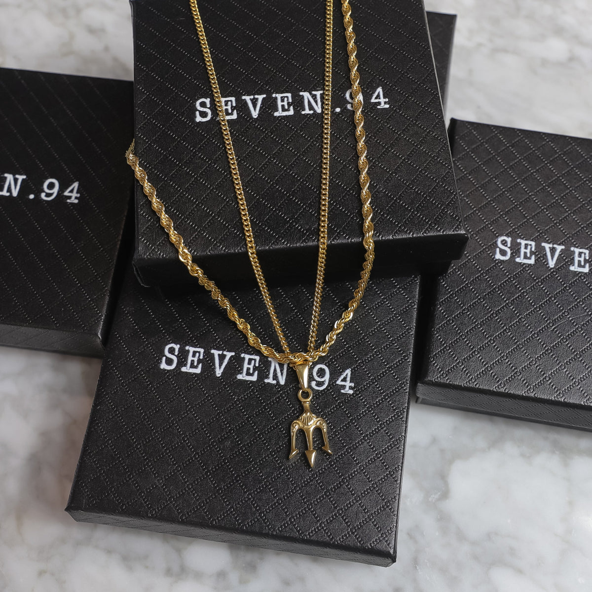 Neptune's Trident Pendant Silver Set