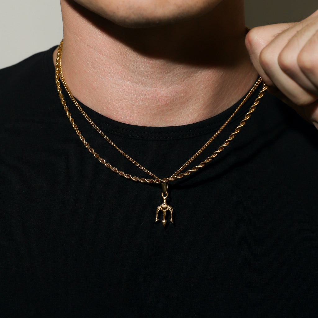 Neptune's Trident Pendant Gold Set