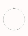 Uno De 50 Short link chain charm necklace Silver