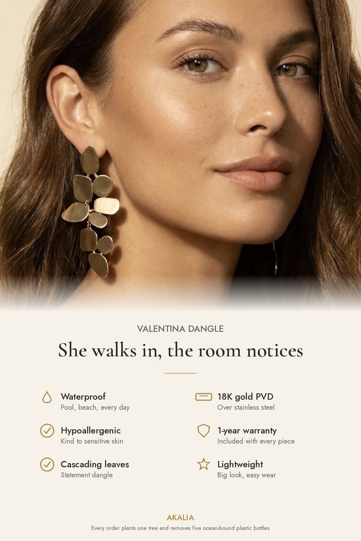 Valentina Waterproof Statement Dangle Earring