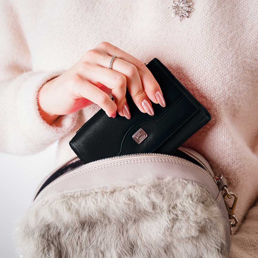 RFID Blocking Women's Leather Trifold Wallet