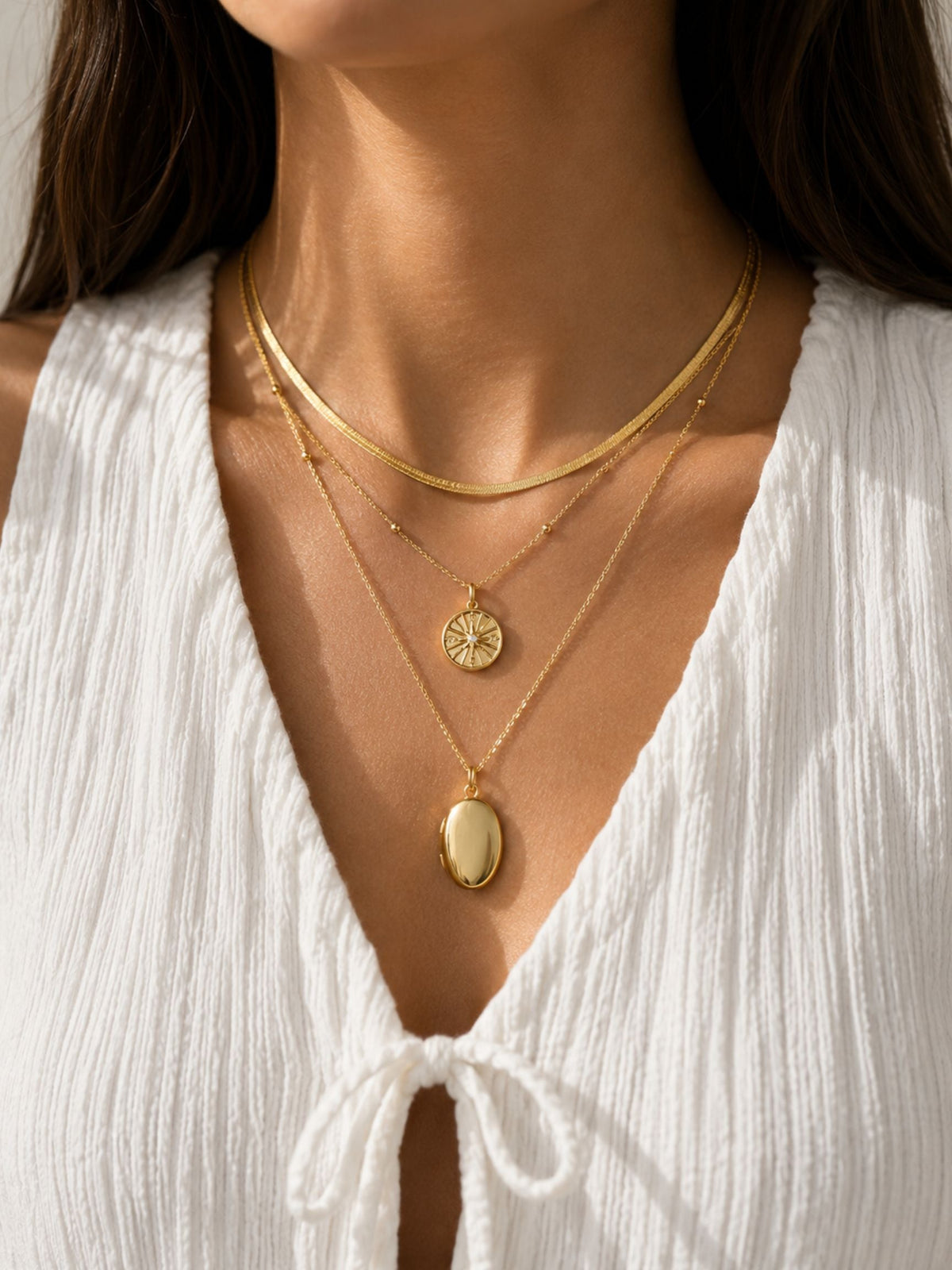 Gold Filled Compass Necklace