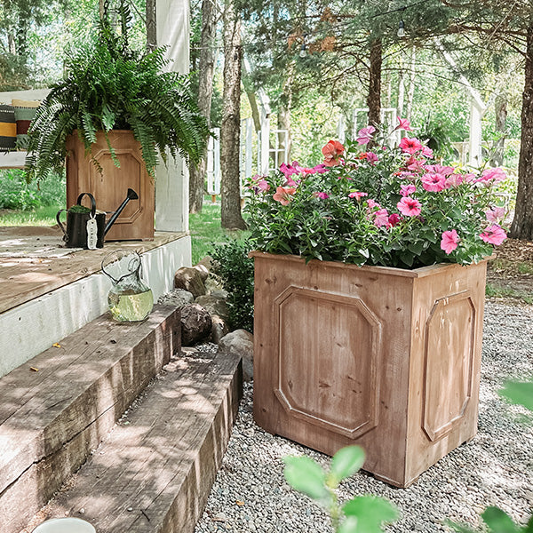 Oversized Wooden Planters Set of 2